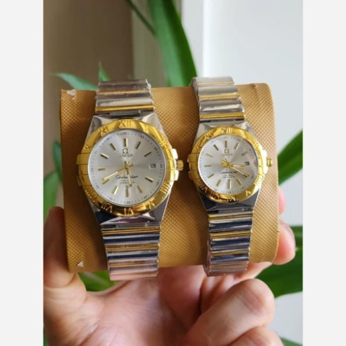 ساعت مچی زنانه و مردانه ست امگا رنگ ثابت