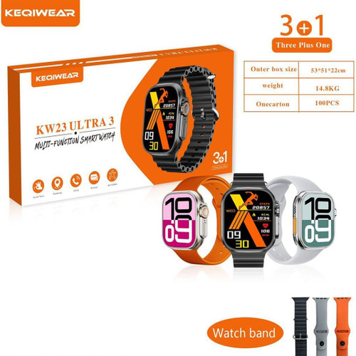 ساعت هوشمند برند KEQIWEAR سه بند مدل KW23 MAX